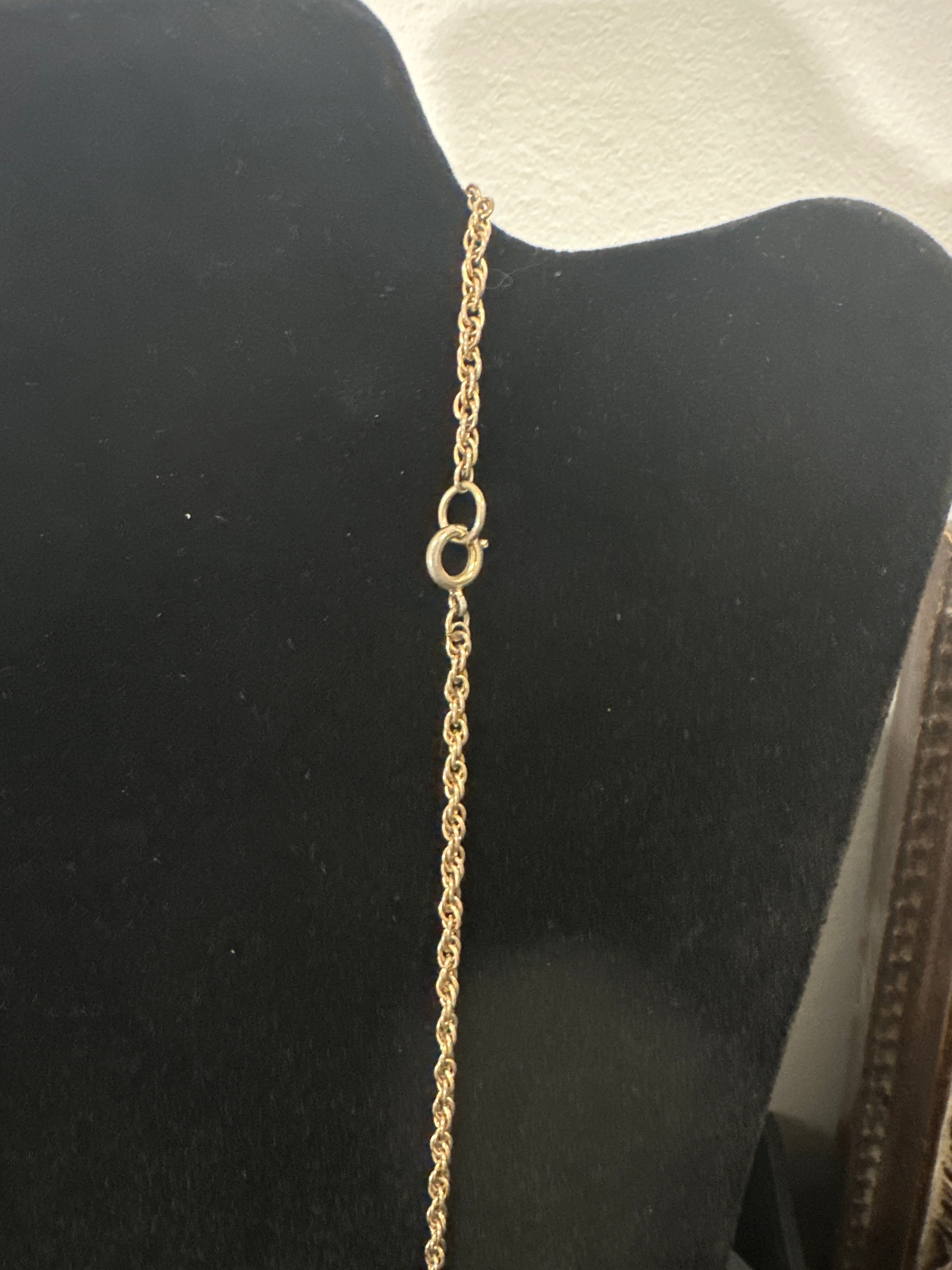 Antique Victorian Peridot Green Glass and Gold Tone Pendant Necklace