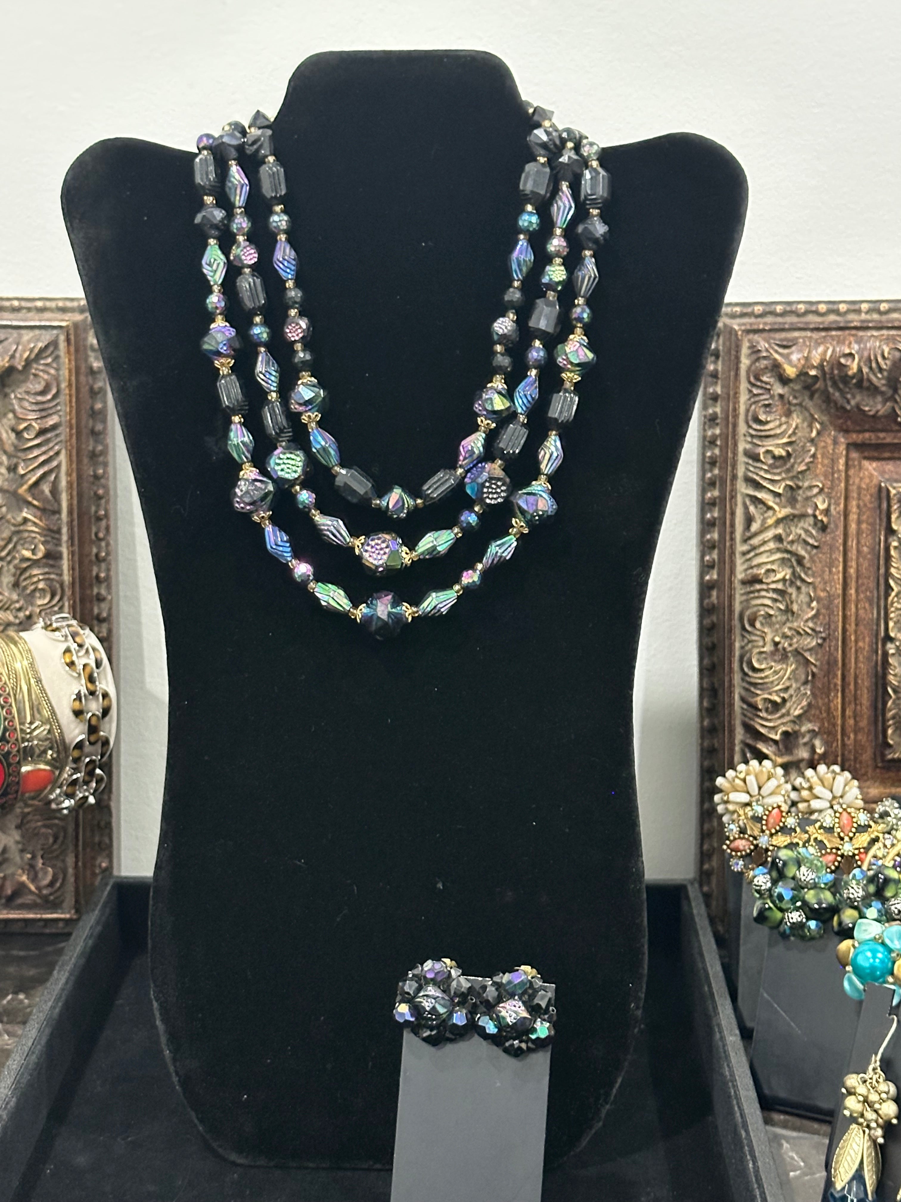 ANTIQUE WESTERN GERMANY NECKLACE AND EARRINGS